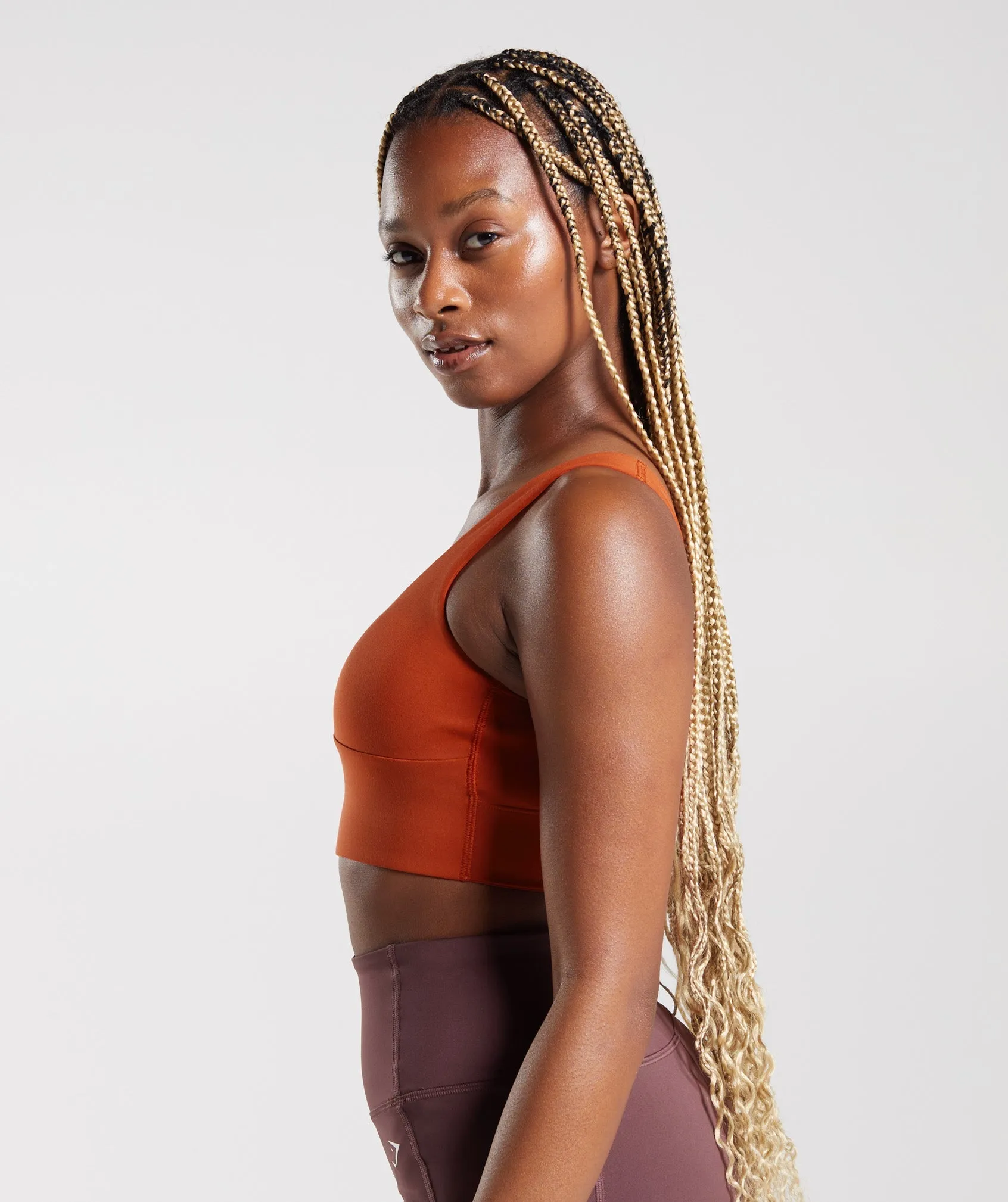 Gymshark Longline Sports Bra - Brick Red