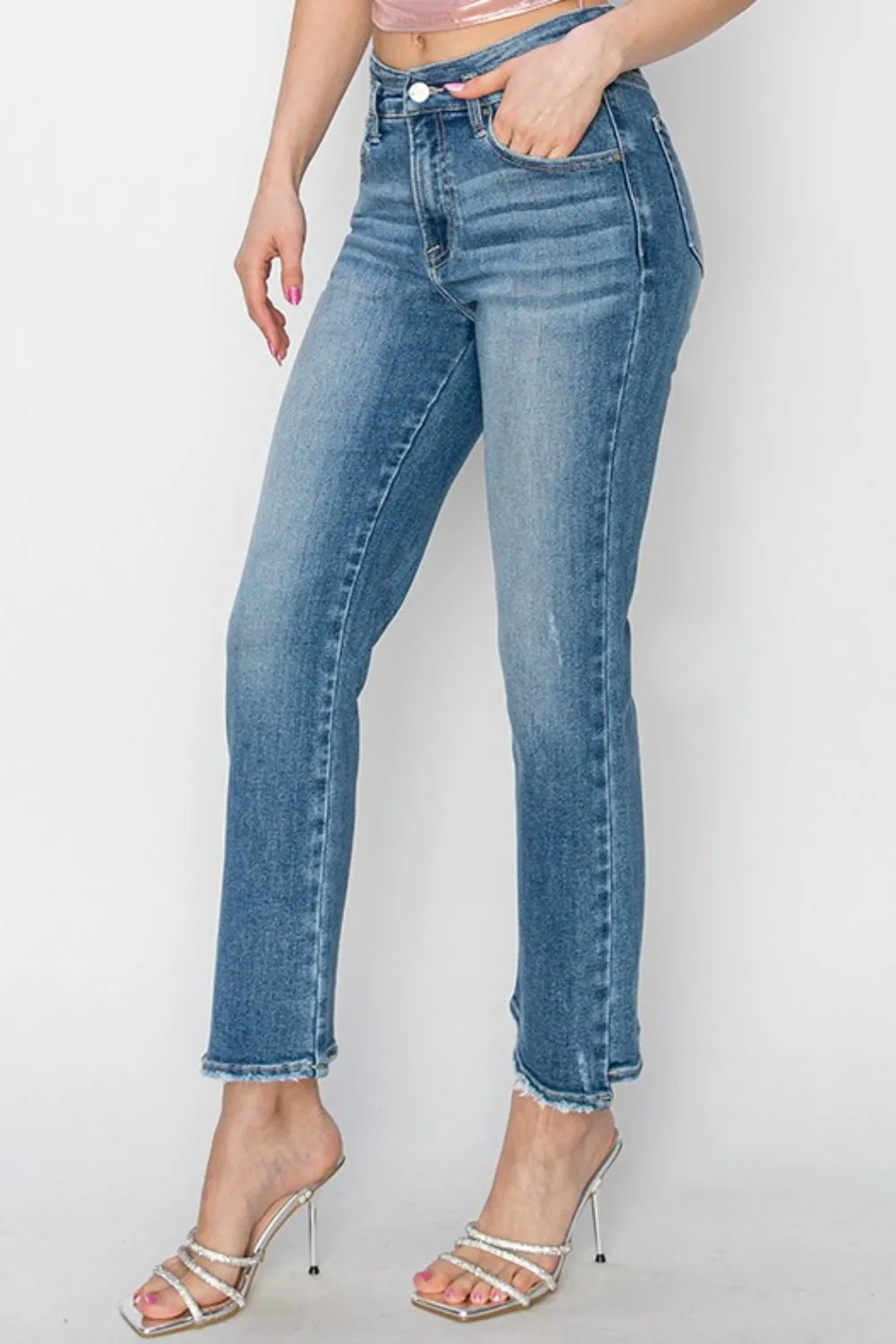 Hazel Blues® |  RISEN High Rise Slim Straight Jeans