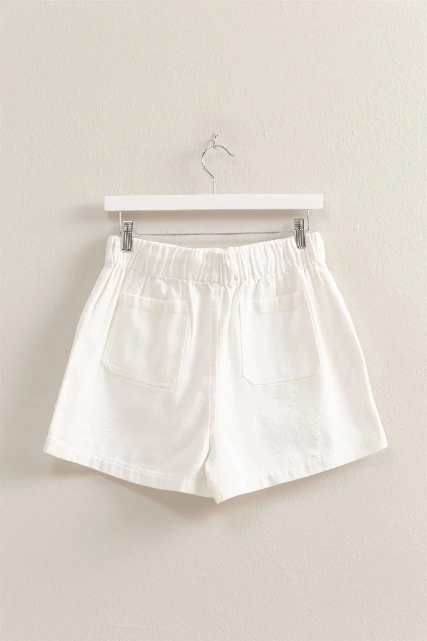 HF24C775-Enzyme Wash Denim Shorts