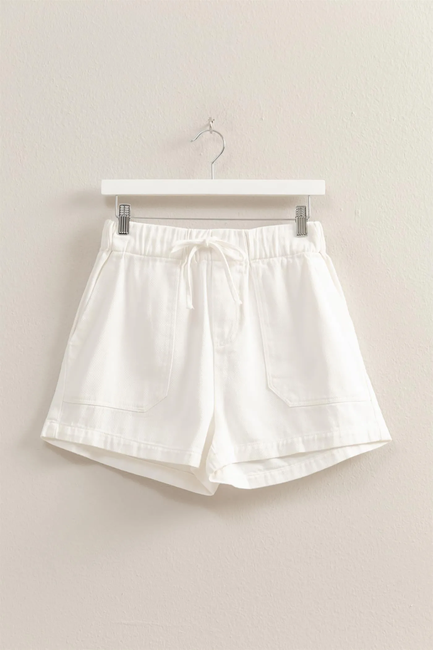 HF24C775-Enzyme Wash Denim Shorts