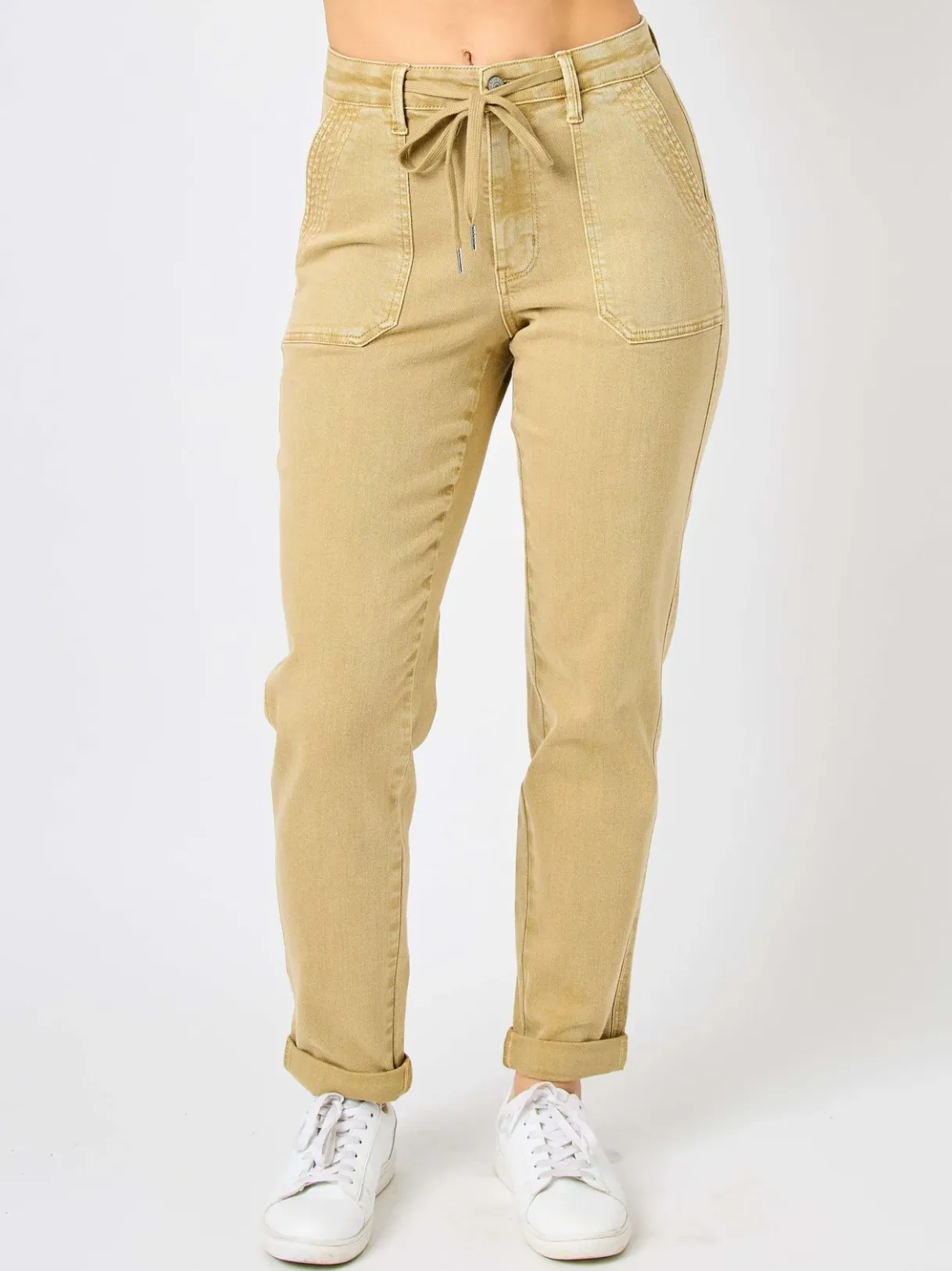 Khaki High Waist Jogger Jeans