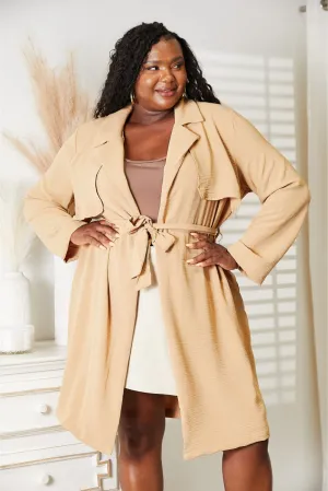 KIERSTEN TIED TRENCH COAT W/POCKETS