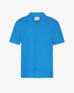 Linen Short Sleeved Shirt - Pacific Blue