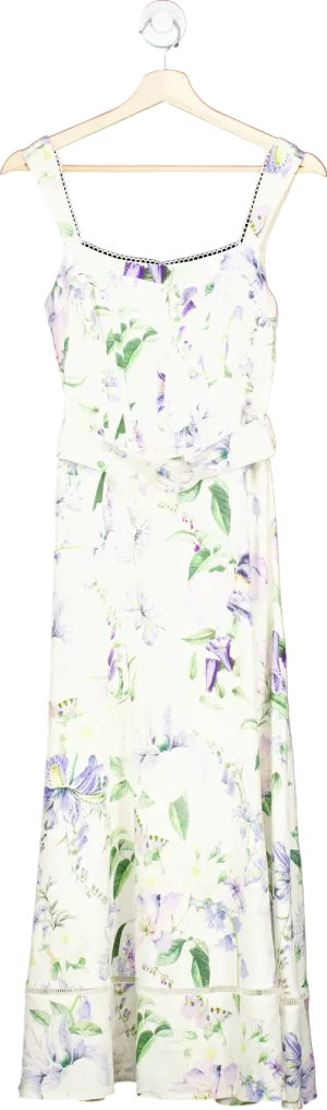 Lipsy White Floral Sleeveless Maxi Dress UK 8