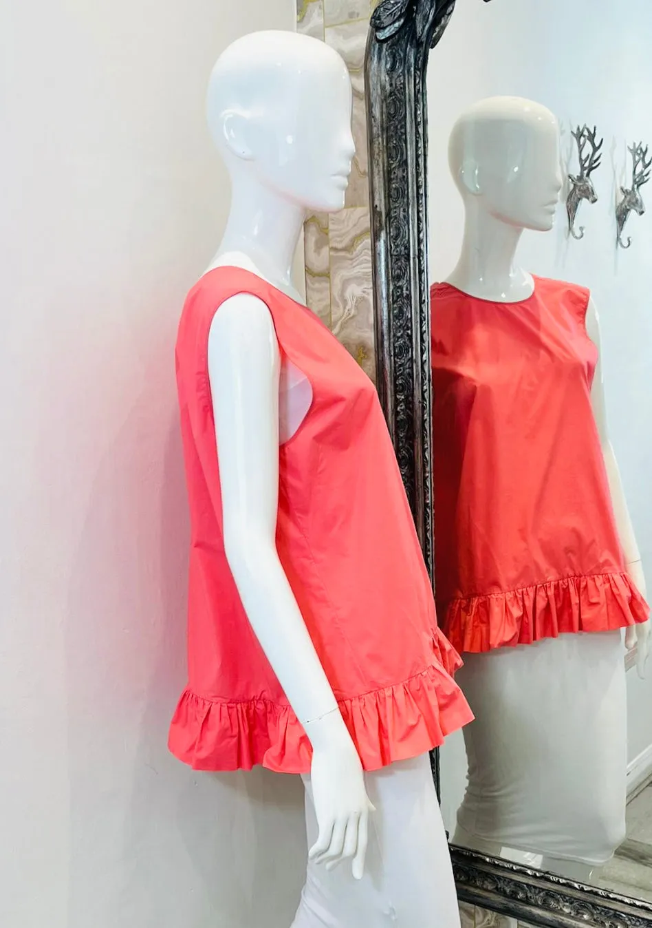 Marni Ruffle Detail Cotton Top. Size 44IT