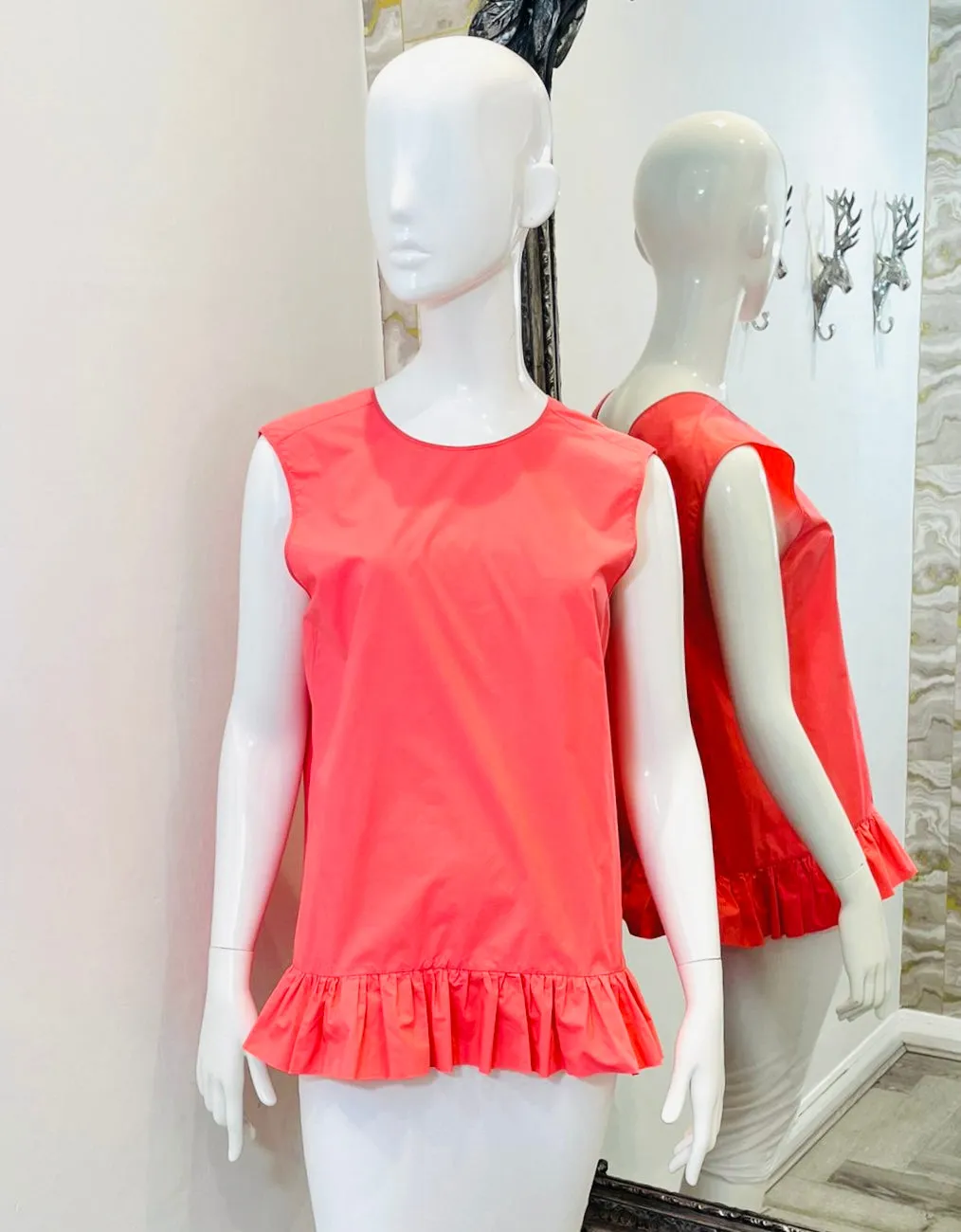 Marni Ruffle Detail Cotton Top. Size 44IT