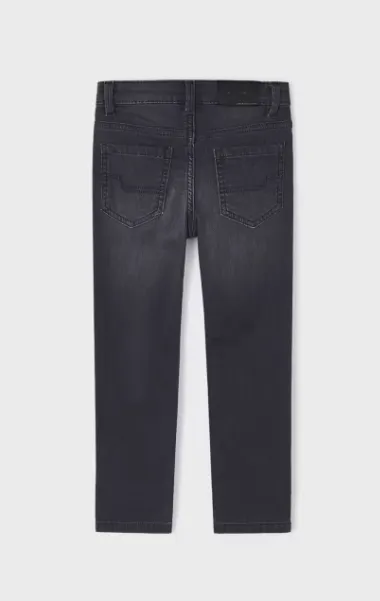 MAYORAL<BR>
Soft Denim Trousers<BR>
Black<BR>