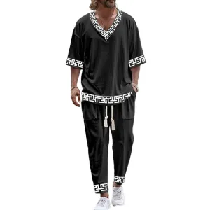Men's Casual Fashion T-shirt Two-piece Set 16789653YM