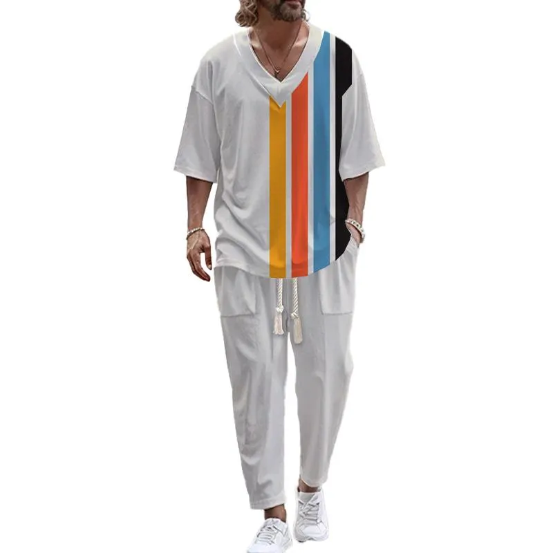 Men's Casual Fashion T-shirt Two-piece Set 47058029YM