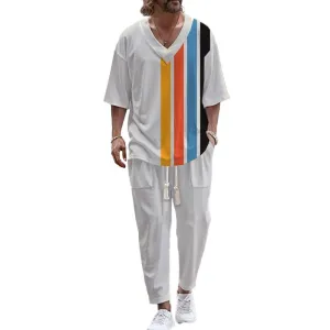 Men's Casual Fashion T-shirt Two-piece Set 47058029YM