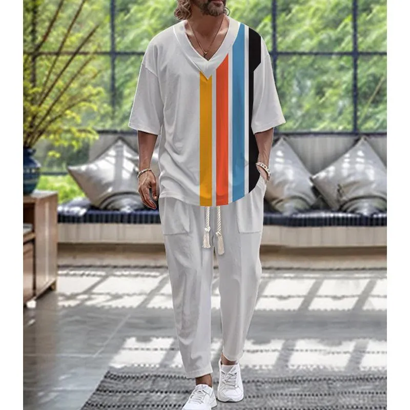 Men's Casual Fashion T-shirt Two-piece Set 47058029YM