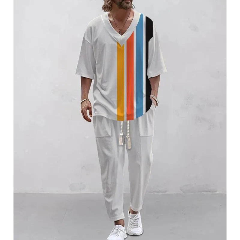 Men's Casual Fashion T-shirt Two-piece Set 47058029YM