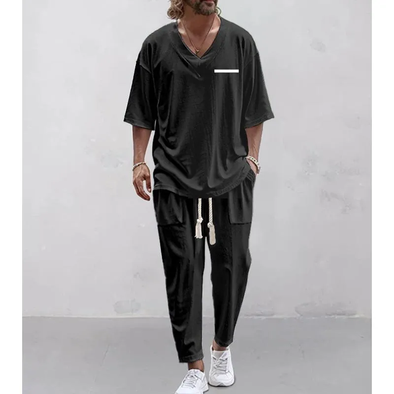 Men's Casual Fashion T-shirt Two-piece Set 87027305YM