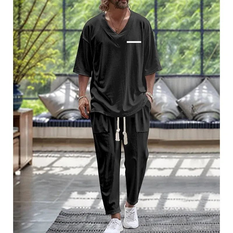 Men's Casual Fashion T-shirt Two-piece Set 87027305YM