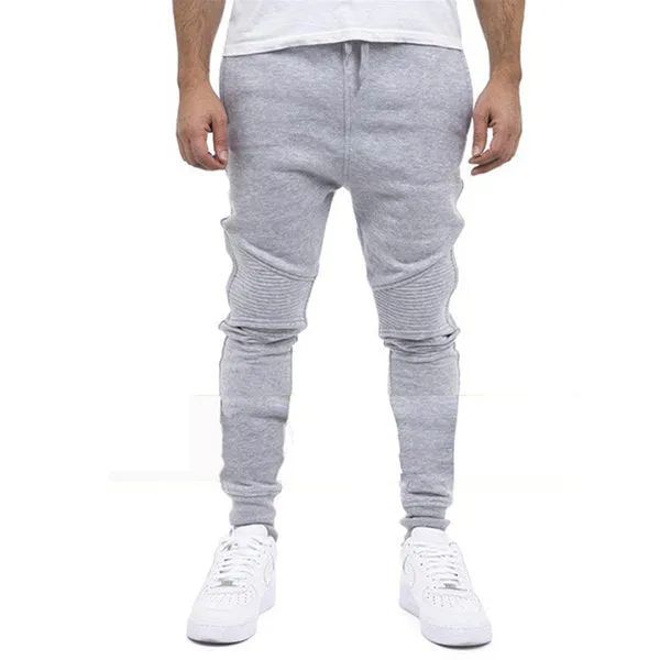 Mens Fashion Sport Jogger Pants Elastic Waist Drawstring Solid Color Casual Sportwear