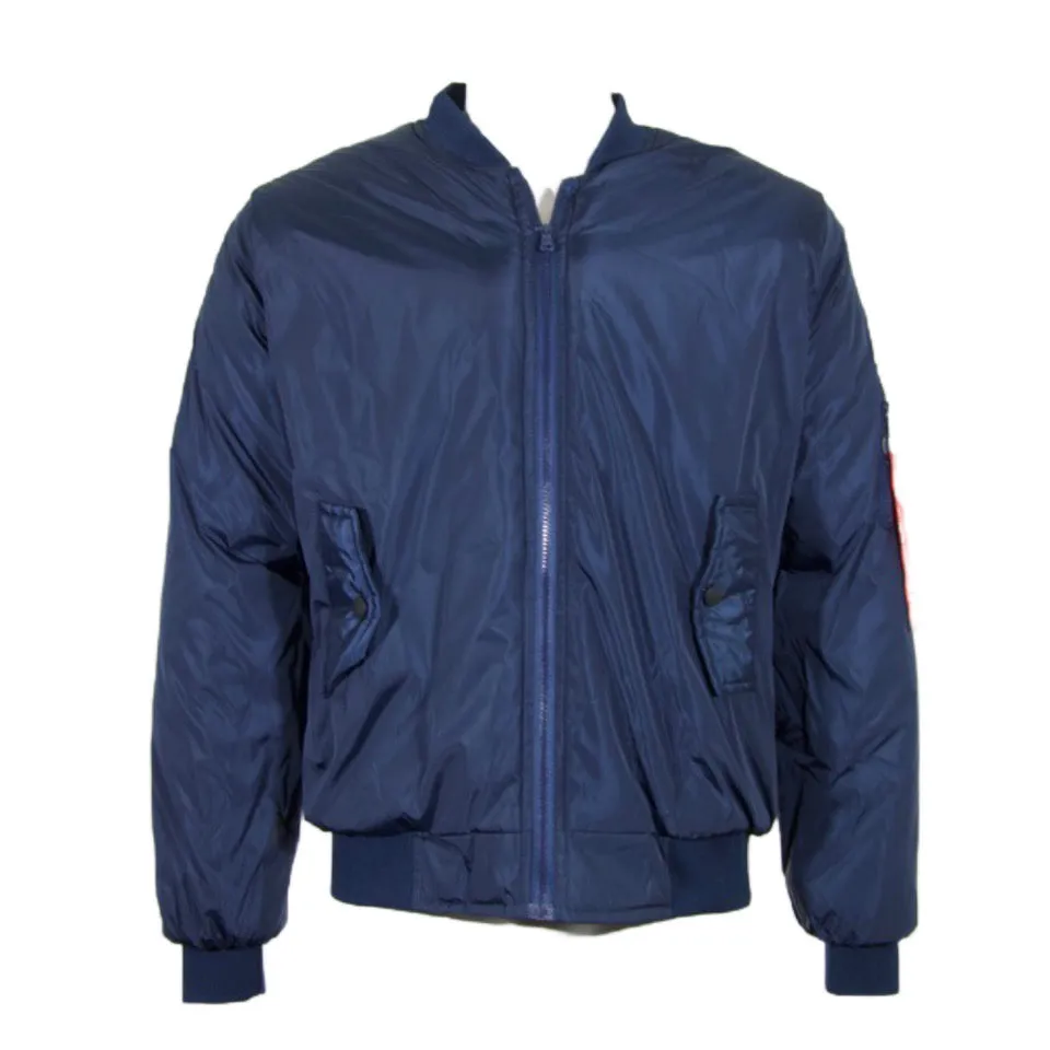 Men's Jacket Long Sleeve Full Zip Up Snap Two Pocket Casual Ribbed Cuff Coat
