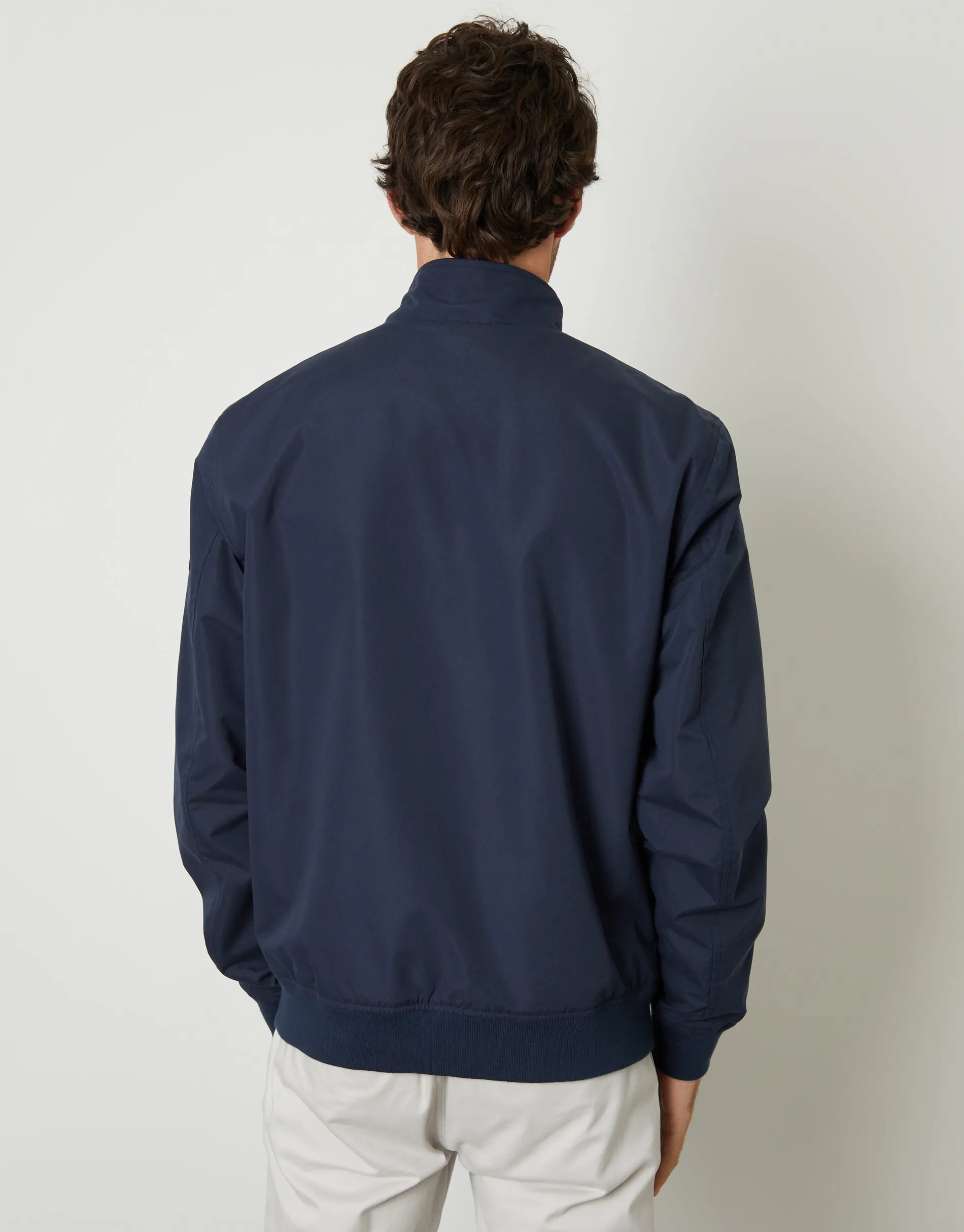 Men's Navy Zip Up Harrington Jacket