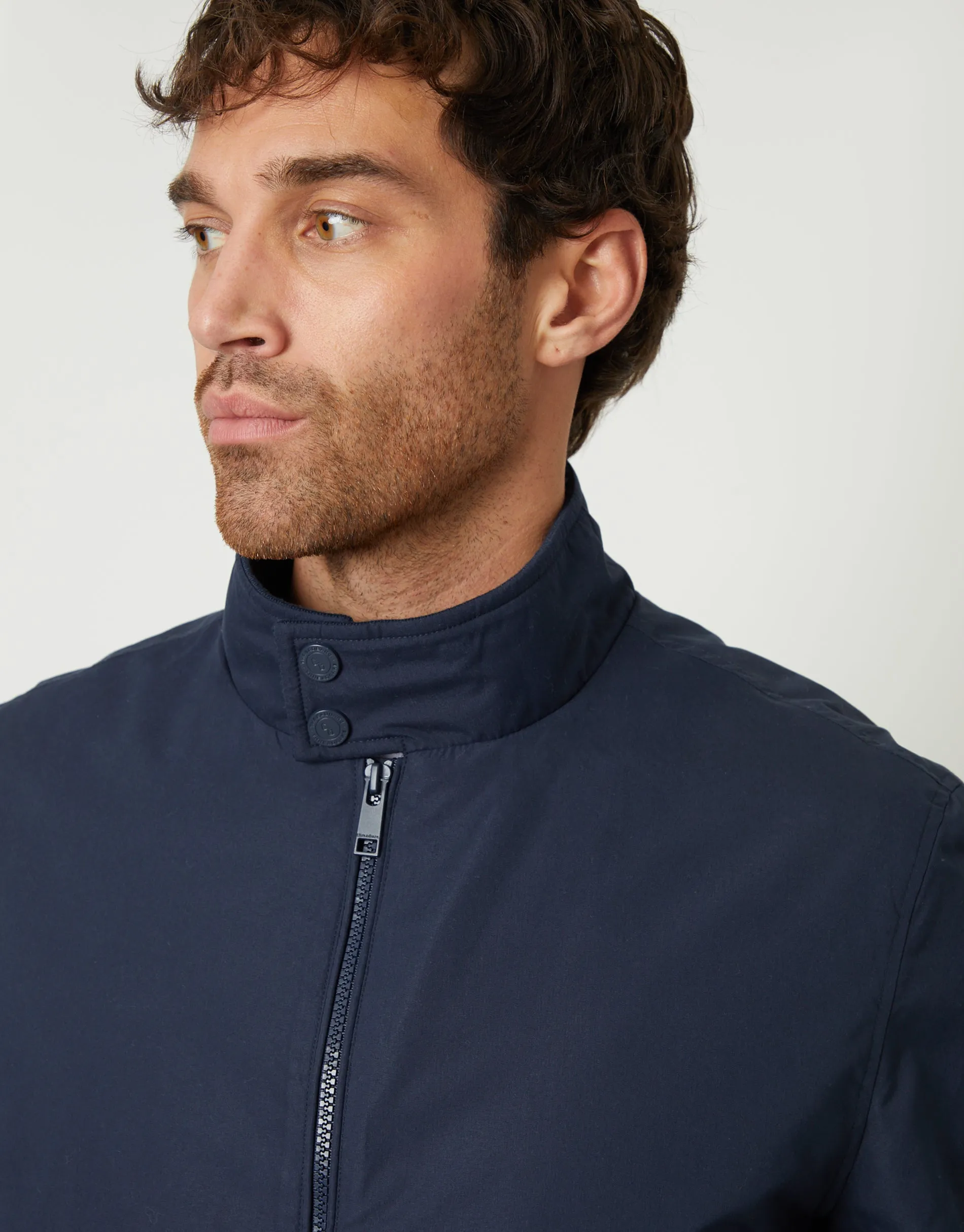 Men's Navy Zip Up Harrington Jacket