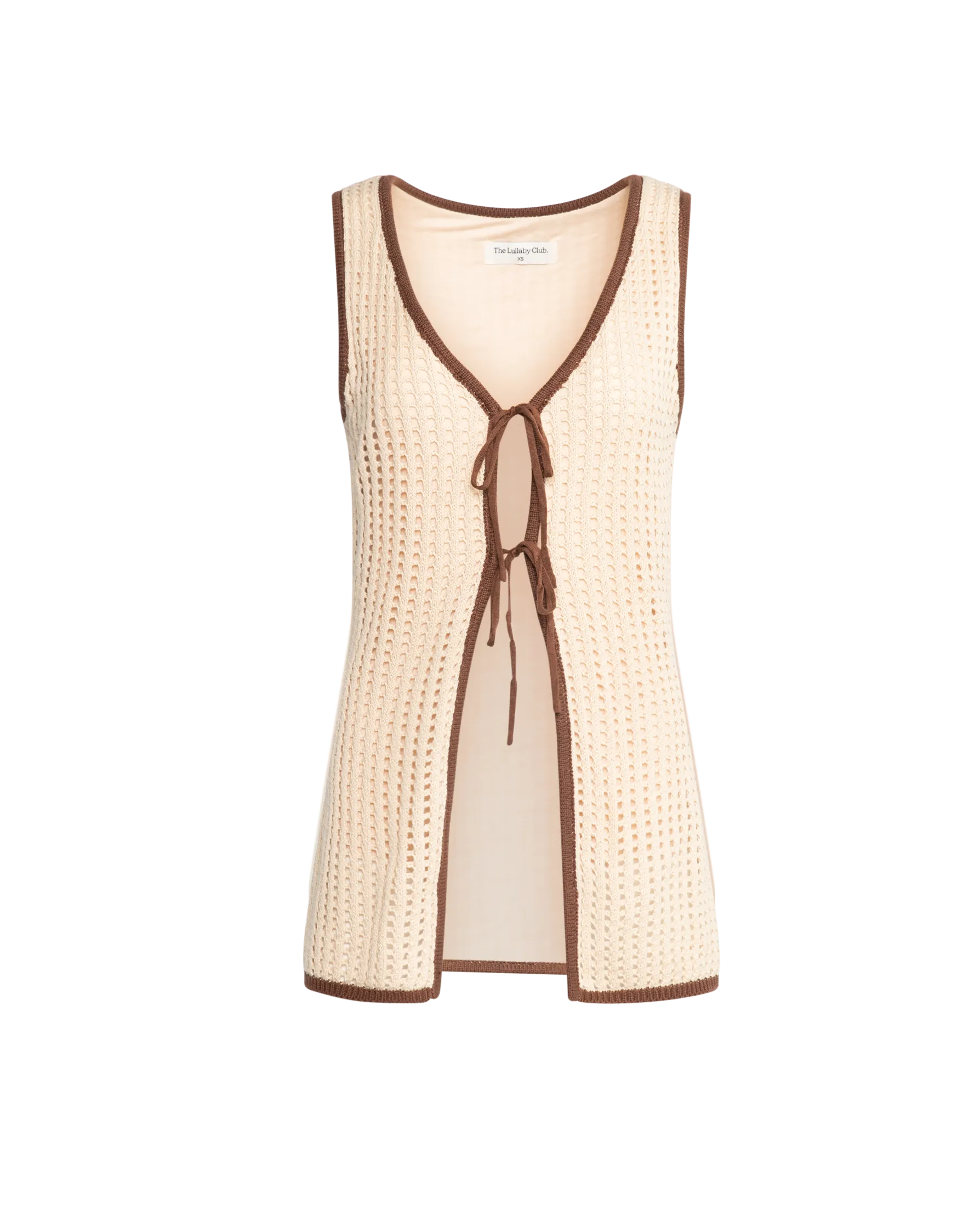 Mia Crochet Tank | Beige/Brown