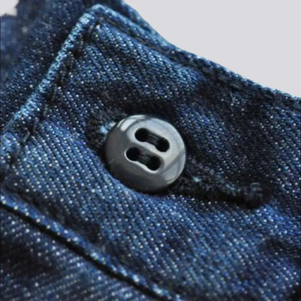 Mid-waist denim shorts
 for men