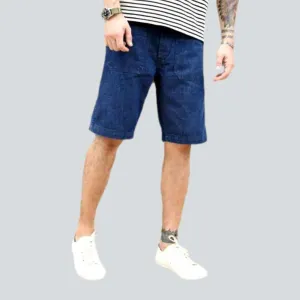 Mid-waist denim shorts
 for men