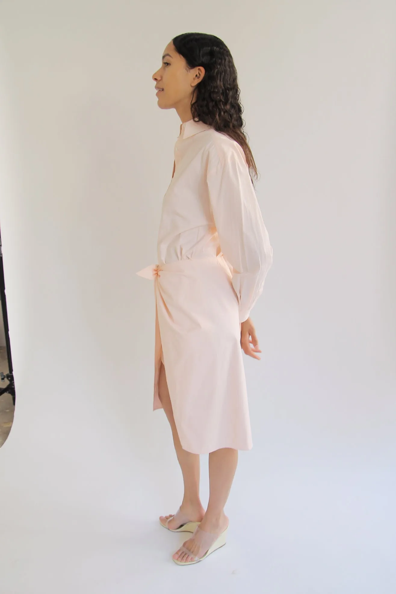 MR. LARKIN, Nik Wrap Dress, Pale Peach