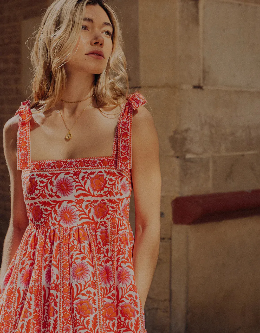 Mykonos Dress in Sunset Border