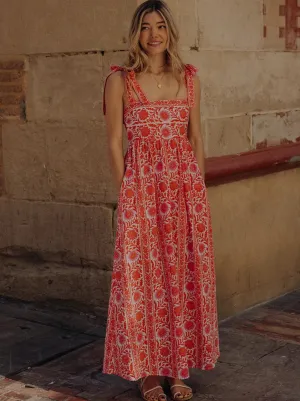 Mykonos Dress in Sunset Border