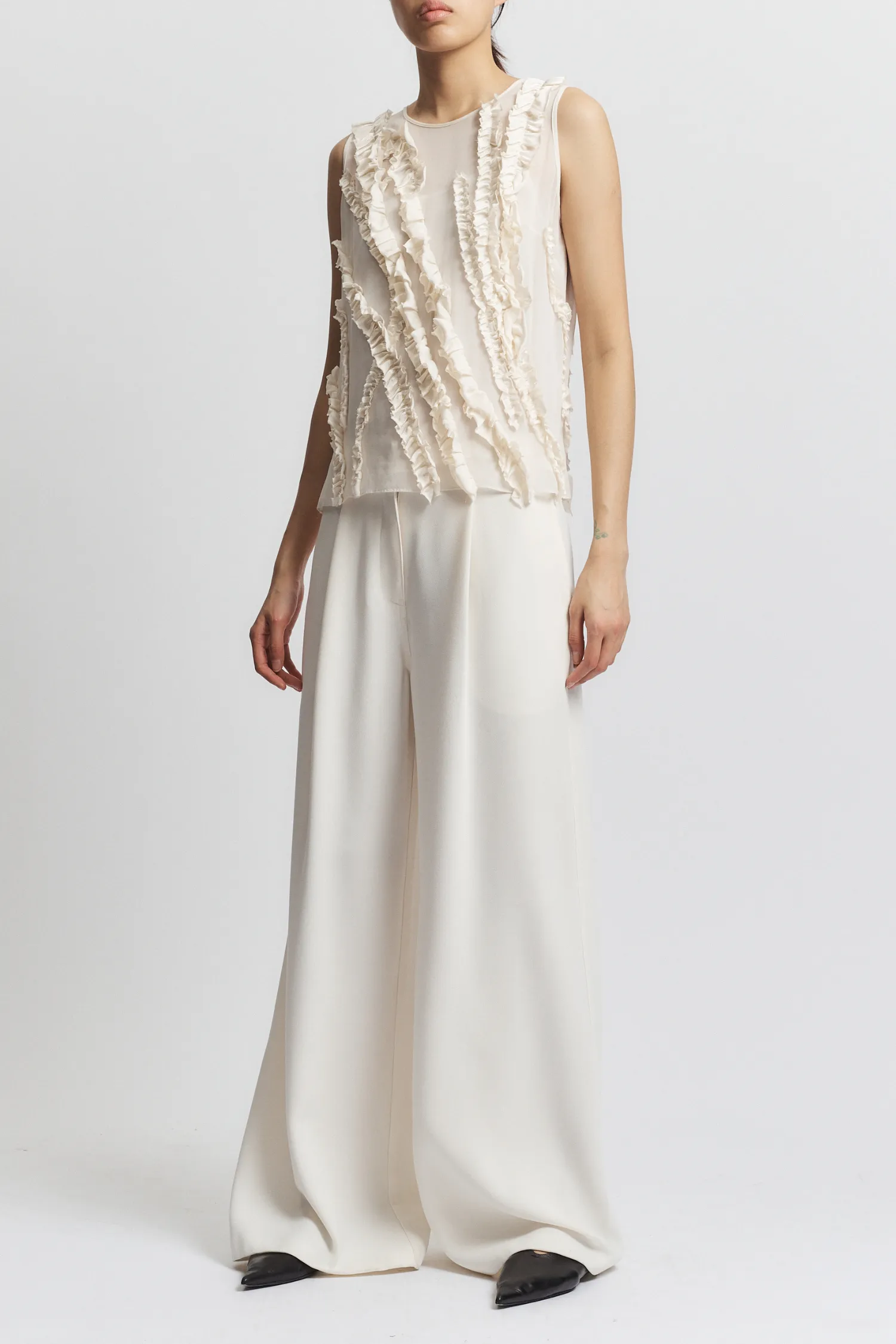 Naomi Sleeveless Blouse, Ivory