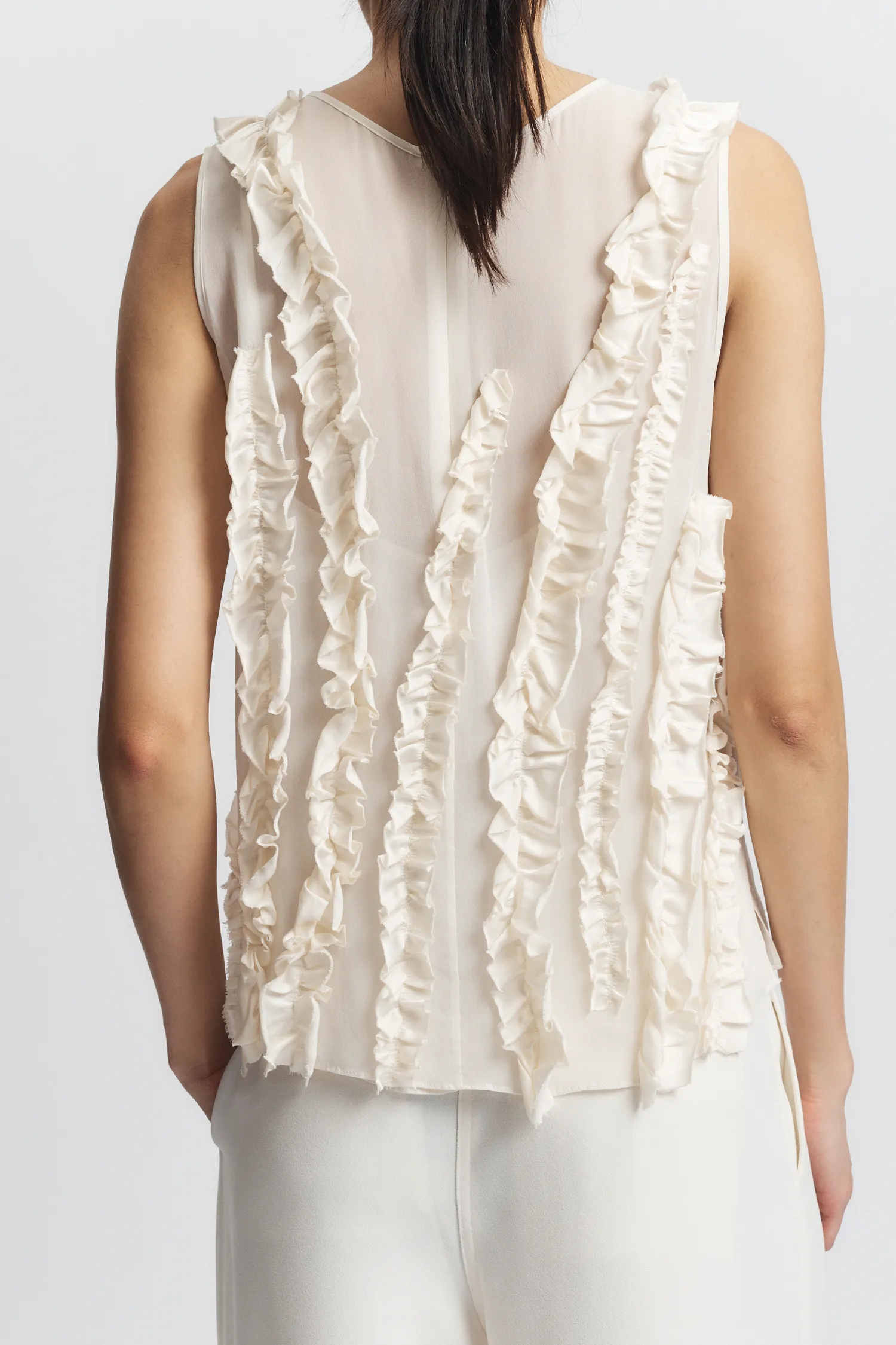 Naomi Sleeveless Blouse, Ivory