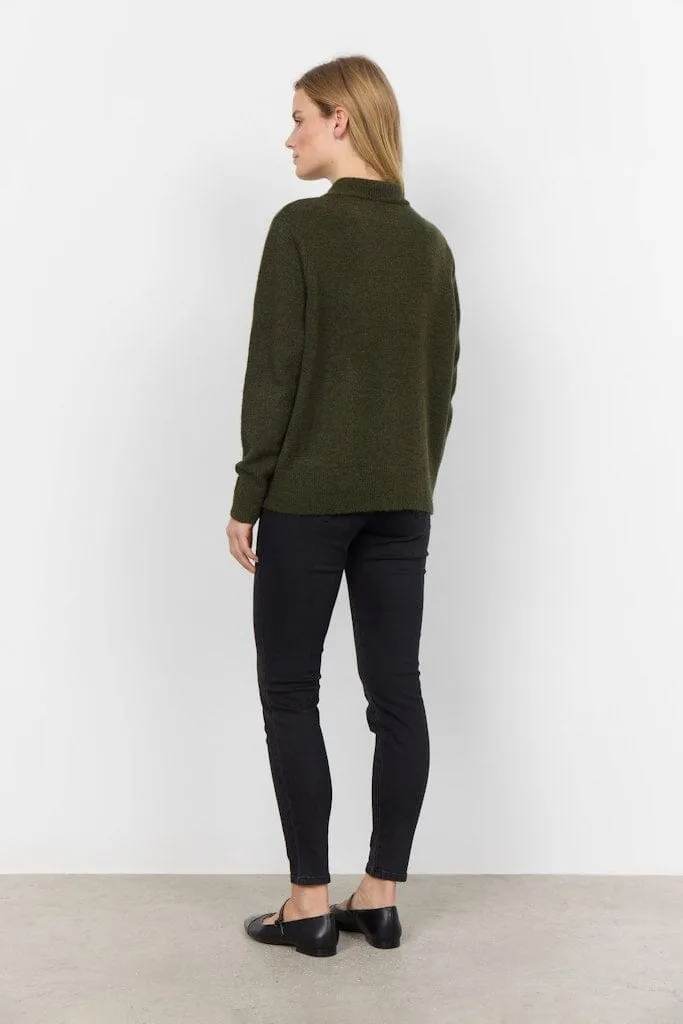 Nessie Cardigan in Olive Melange