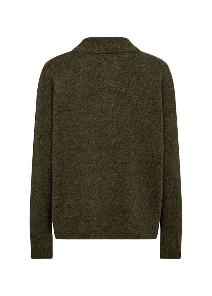 Nessie Cardigan in Olive Melange