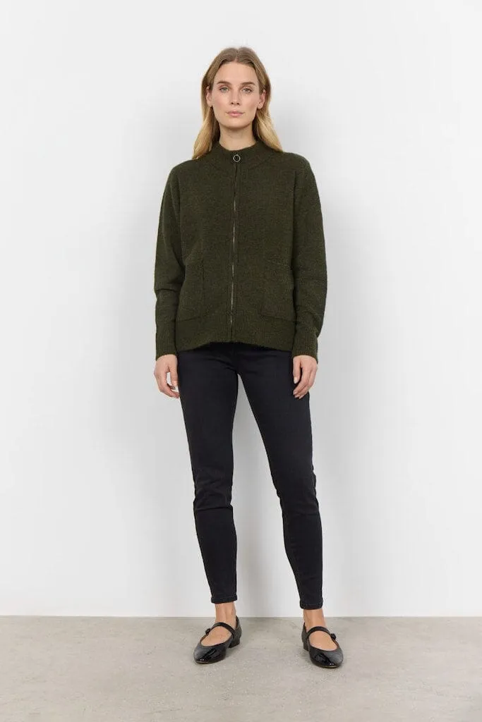 Nessie Cardigan in Olive Melange