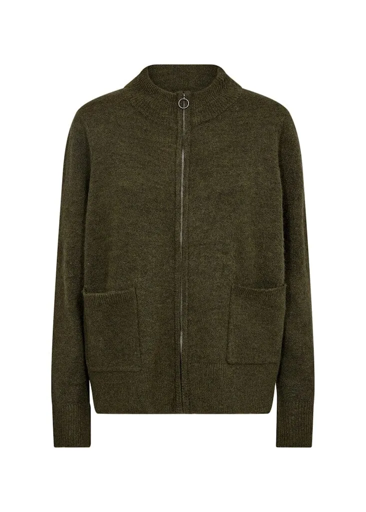Nessie Cardigan in Olive Melange