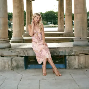 Open Back Paisley Maxi Dress