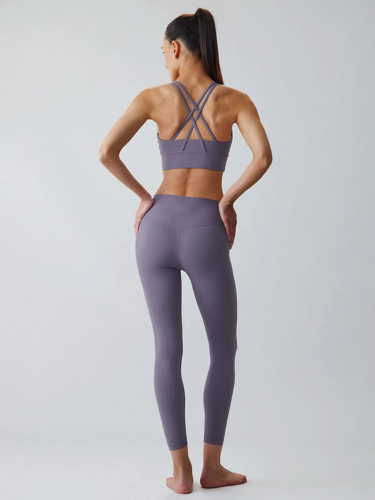 Purple X Cross Sports Bra