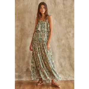 Ruffle Maxi Floral Print Dress