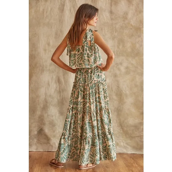 Ruffle Maxi Floral Print Dress