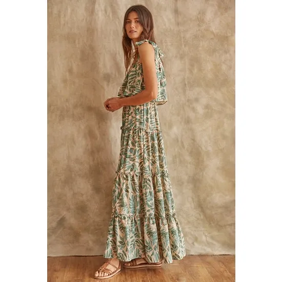 Ruffle Maxi Floral Print Dress