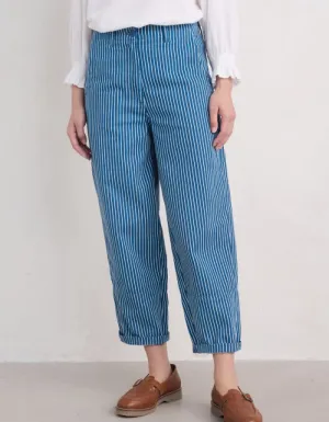 Seasalt Painted Form Barrel Leg Trousers in Ticking Stripe