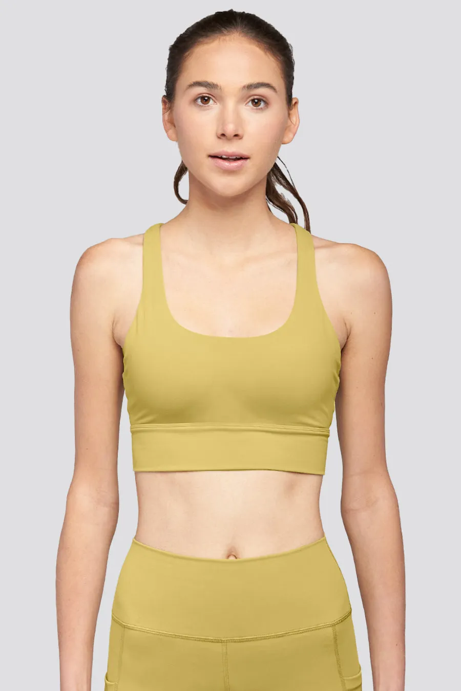 SoftLuxe Criss Cross Back Strap Sports Bra