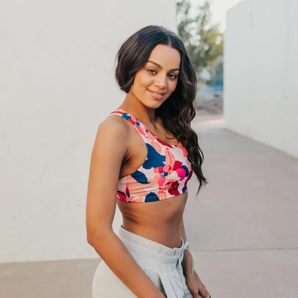 Strappy Sports Bra - Petals