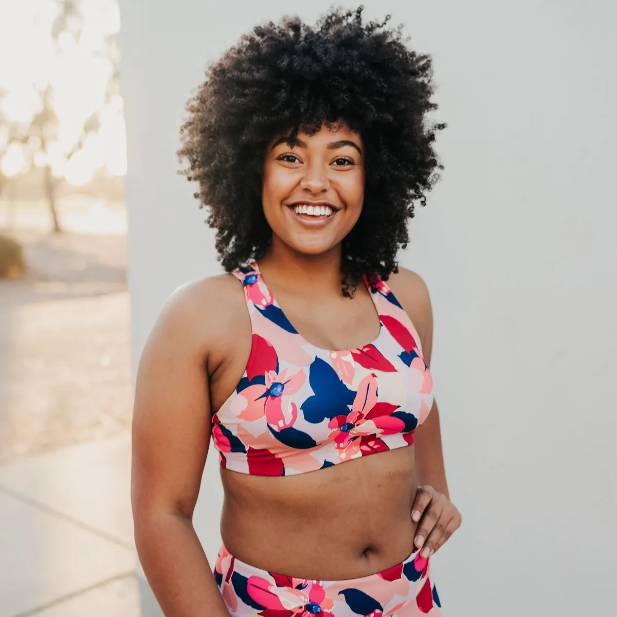 Strappy Sports Bra - Petals