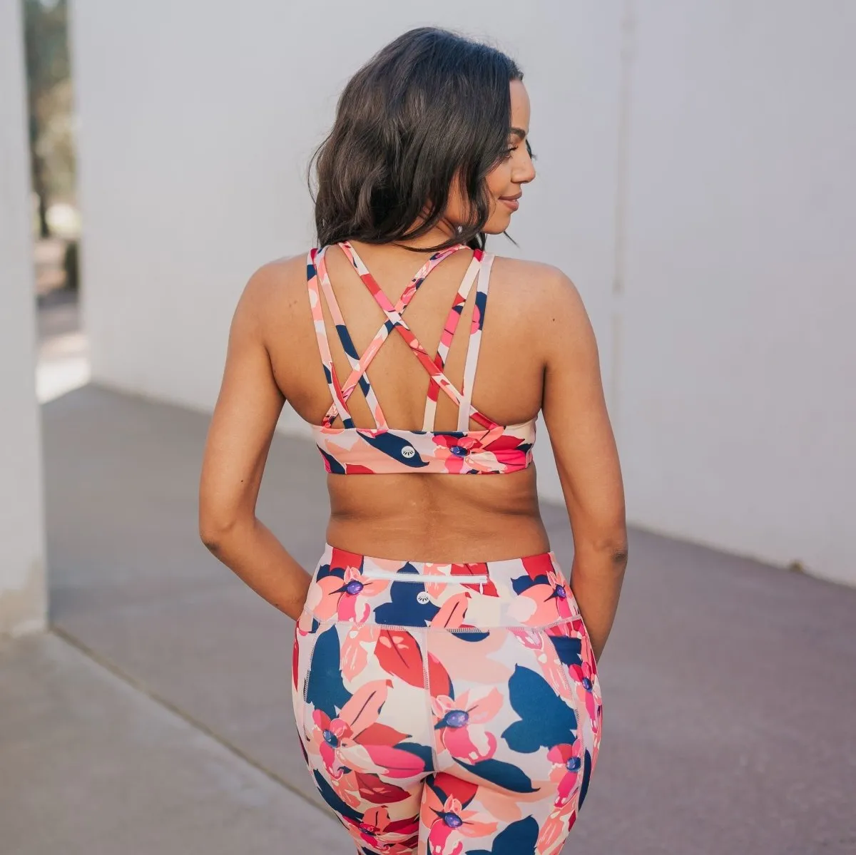 Strappy Sports Bra - Petals