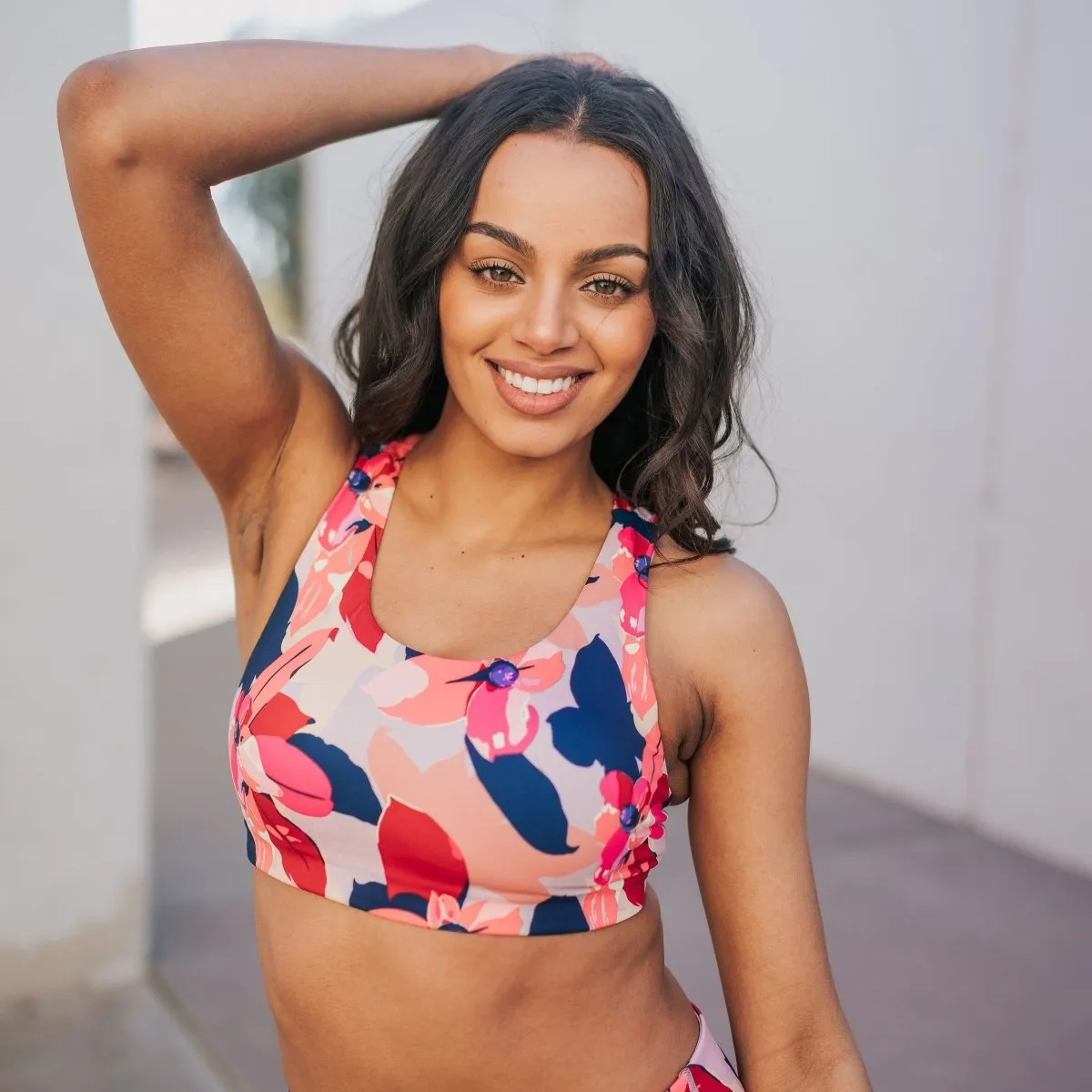 Strappy Sports Bra - Petals
