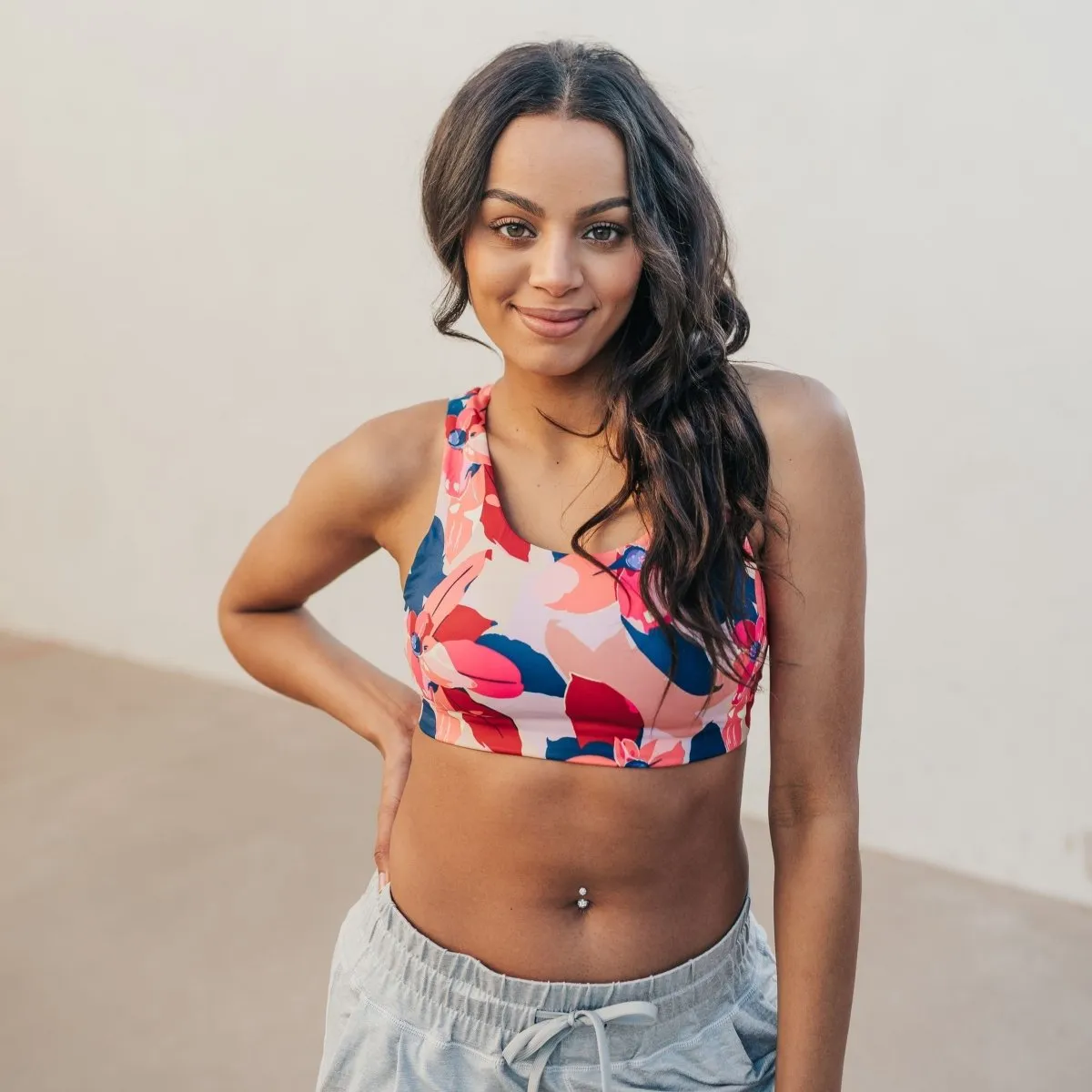 Strappy Sports Bra - Petals