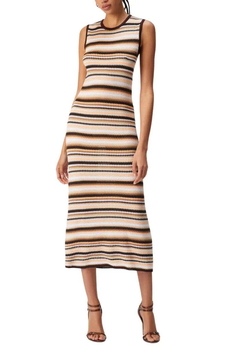 Striped Sleeveless Midi Dress