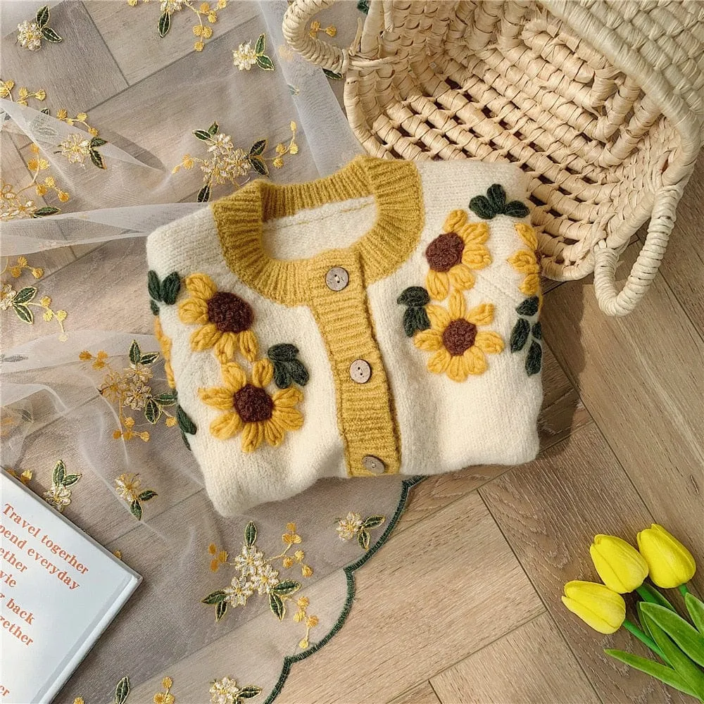 Sunflower Baby Girl Knitted Cardigan