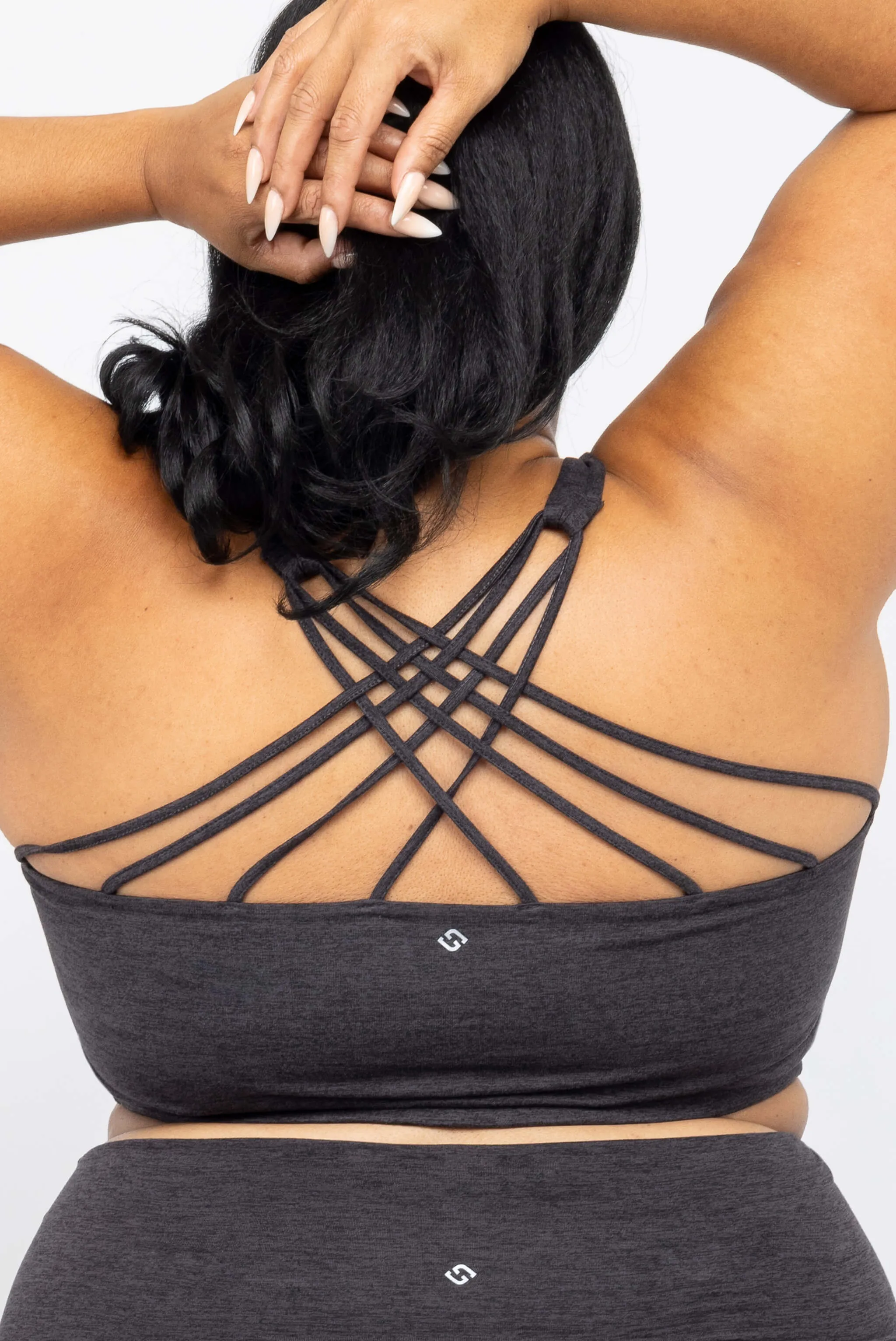 SuperSoft Strappy Bra - Heather Black