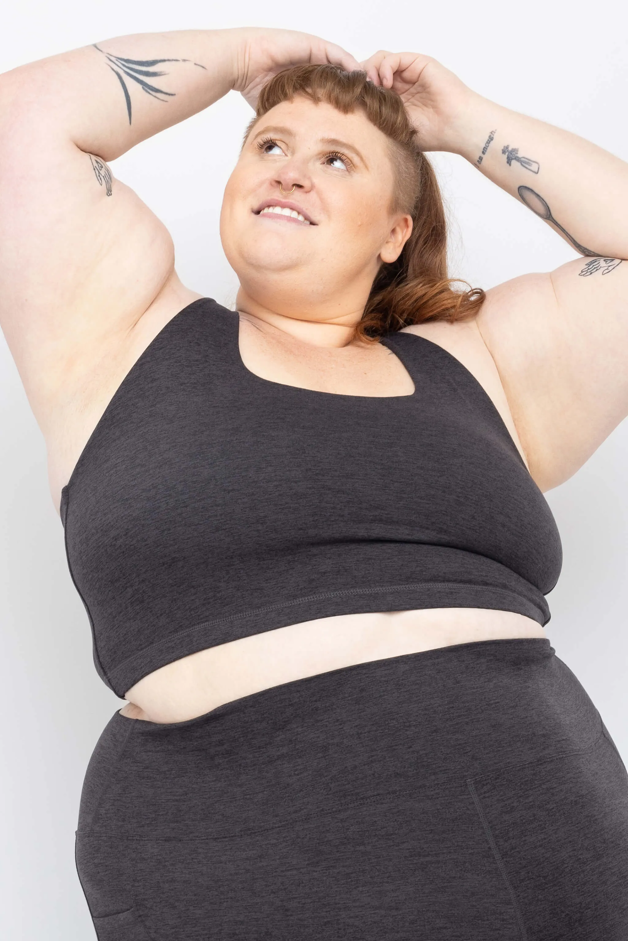 SuperSoft Strappy Bra - Heather Black